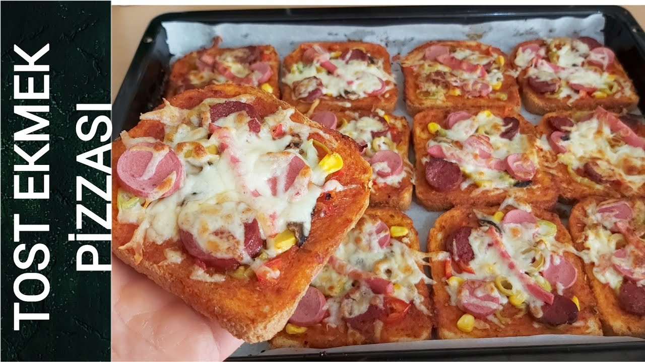 TOST EKMEĞİNDEN PRATİK PİZZA Tarifi Bayat ekmekleri değerlendirmenin En Lezzetli Hali PİZZA
