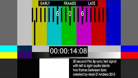 PAL lip-sync test signal with audio idents