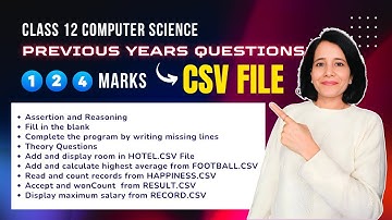 QUESTIONS & PROGRAMS on CSV FILE | Class 12 Computer Science | ENGLISH