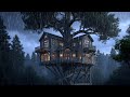 Rainy Forest Treehouse Retreat 🌧️ Calm Night Sounds for Relaxing