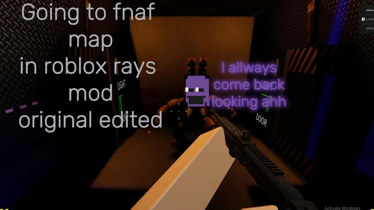 Many Rays Mod Map going to fnaf map in roblox rays mod original edited - YouTube