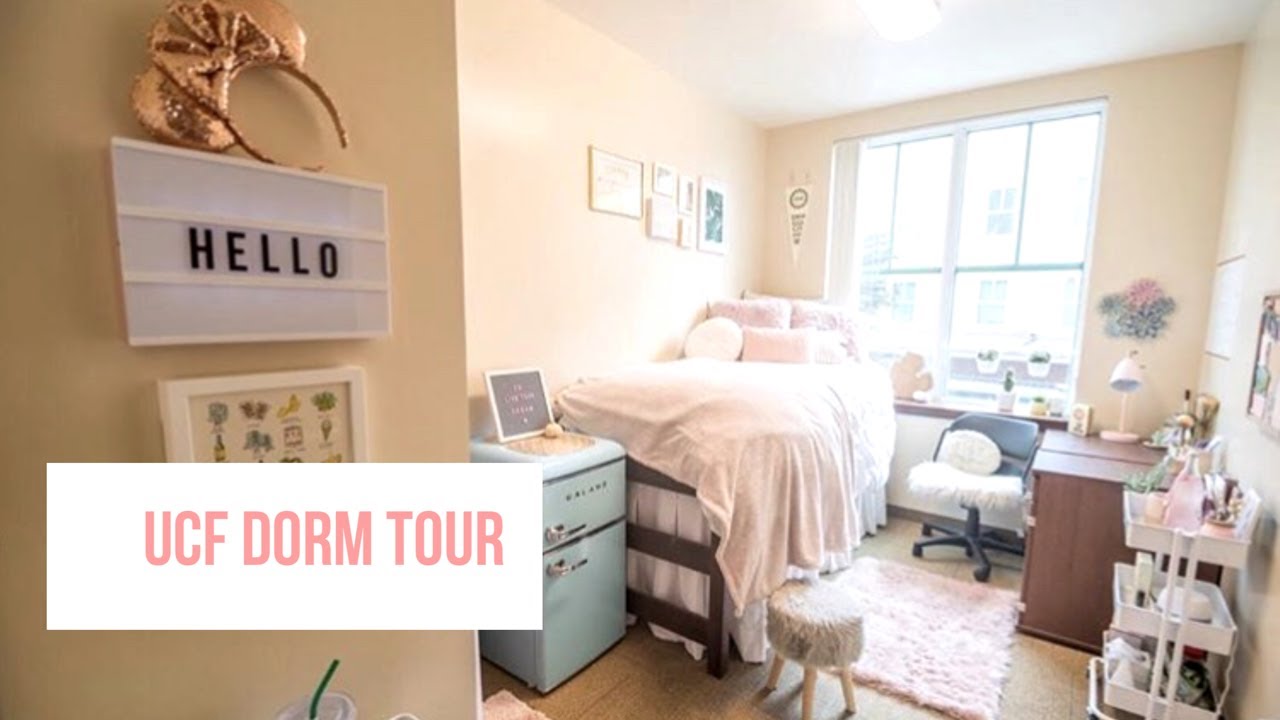  DORM  TOUR UCF Neptune pink and white disney aesthetic  