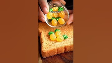 Spreading pineapple materials onto toast ASMR #asmrsounds #oddlysatisfying #asmr #asmrvideo