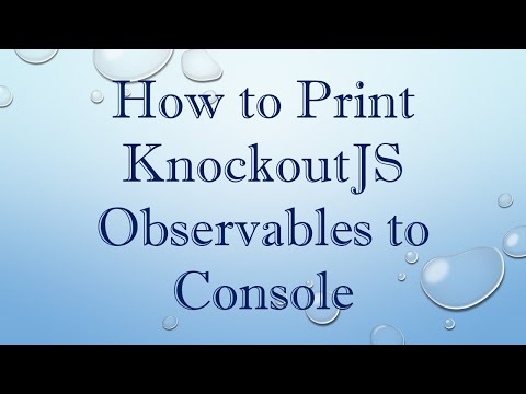 How to Print KnockoutJS Observables to Console