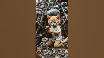 Chú mèo con tội nghiệp bị bạn bè chế giễu vì chơi đồ chơi xe máy cũ ở bãi rác #JDVP