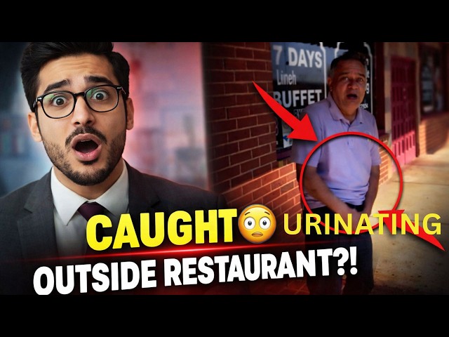 Viral Video: Man Caught in Shameful Act Outside Indian Restaurant In America