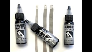3 shades of Element Tattoo Supplies 3 Stage Graywash Tattoo Inks