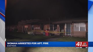 Eastman woman arrested after intentionally setting apartment fire