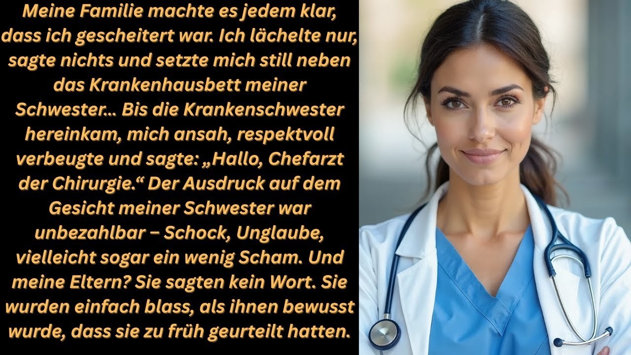 „Meine Familie nannte mich einen Versager – bis mich die Krankenschwester als Chefarzt begrüßte“