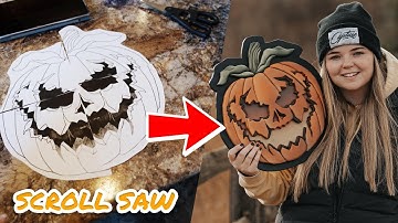 Making a Sign with a Scroll Saw | SPOOKY PUMPKIN!