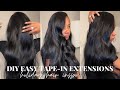 HOW TO: DIY SIDE-PART INSTALL USING TAPE-IN EXTENSIONS (SUPER EASY) | HOLIDAY HAIR INSPO