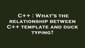 C++ : What