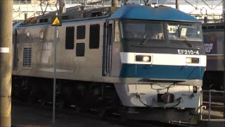 【天神川駅】EF210-4[岡]牽引　貨物列車1059レ　【HD】2014.10.25