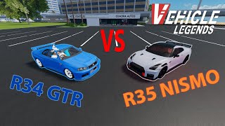 R34 Skyline VS R35 GTR Nismo Vehicle Legends