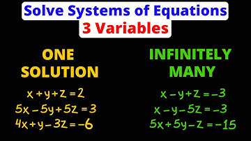 Solve Systems of Equations with 3 Variables | No Solutions & Infinitely Many | Eat Pi