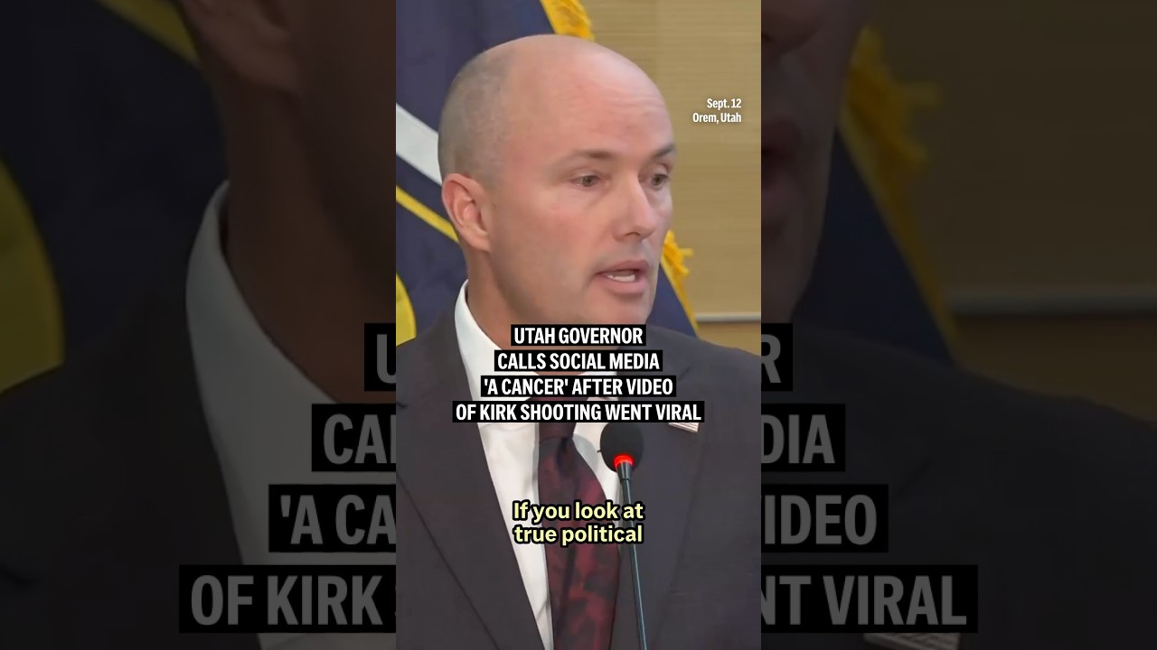 Utah Governor calls social media 'a cancer' after video of Charlie Kirk shooting went viral