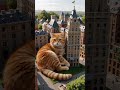 Giant Cat Stirs Life in a Miniature Dawn City
