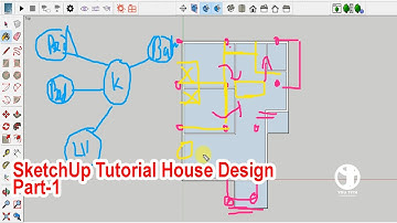 SketchUp Tutorial House Design Part 1 [ រៀនគូស​3D វីឡាកូនកាត់ ] By You Tith