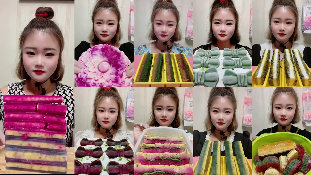 RU FROZEN CHEWY PASSION FRUIT MATCHA ICE EATING ASMR