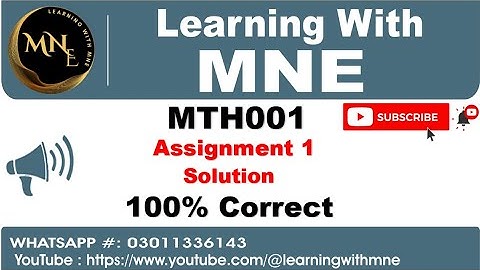MTH001 Assignment 1 Solution 2022 || Learning With MNE