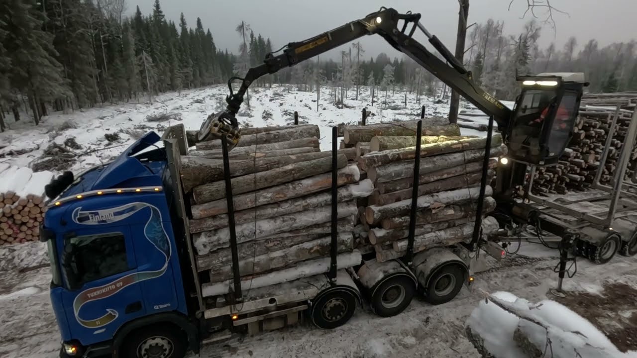Kuorman haku talvitieltä | köyhän miehen dronella kuvattu