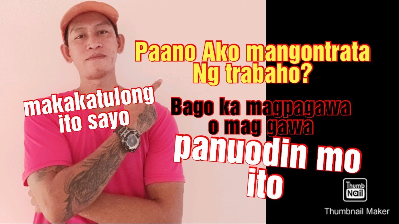 Paano mangontrata at mag pa kontrata Ng trabaho?😊😊 panuodin mo ito share ko Ang idea ko