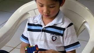 Chan Hong Lik 5 yrs old solves 6x6 rubik&#39;s cube