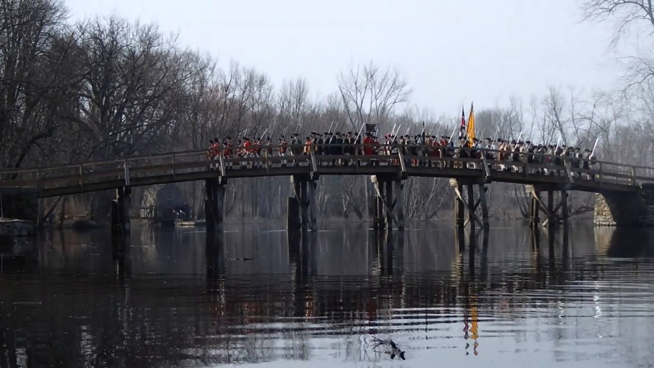 Muskets on the Old North Bridge! - kayaking Concord River, MA - YouTube