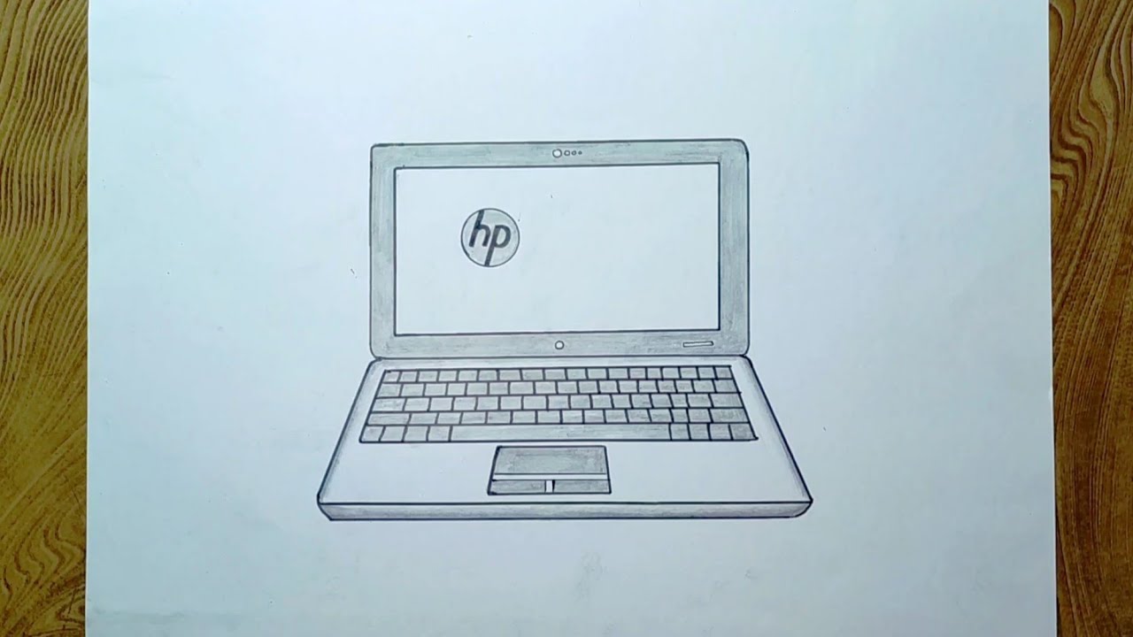 How To Draw A Laptop Computer (Easy Drawing Tutorial) - YouTube