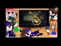 FNAF react to glitchtrap meets vanny(gacha)😂