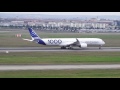 Airbus a3501000 takes off with strong wind