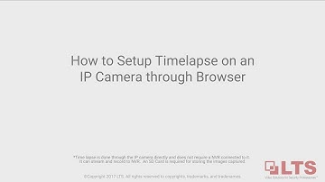 How to Setup a Timelapse on an IPC through the Web Browser