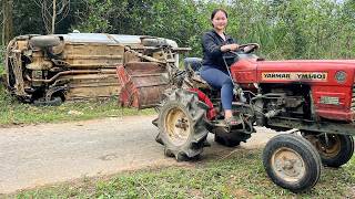 The genius girl successfully repaired the a dilapidated old car that had been abandoned for a long.
