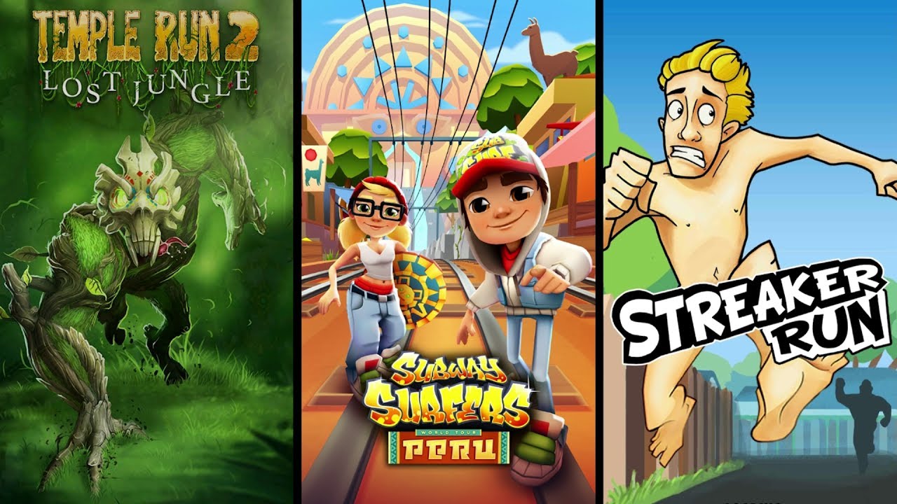 Temple Run 2 VS Subway Surfers Peru VS Streaker Run - Endless Run Gameplay - (Android/iOS)