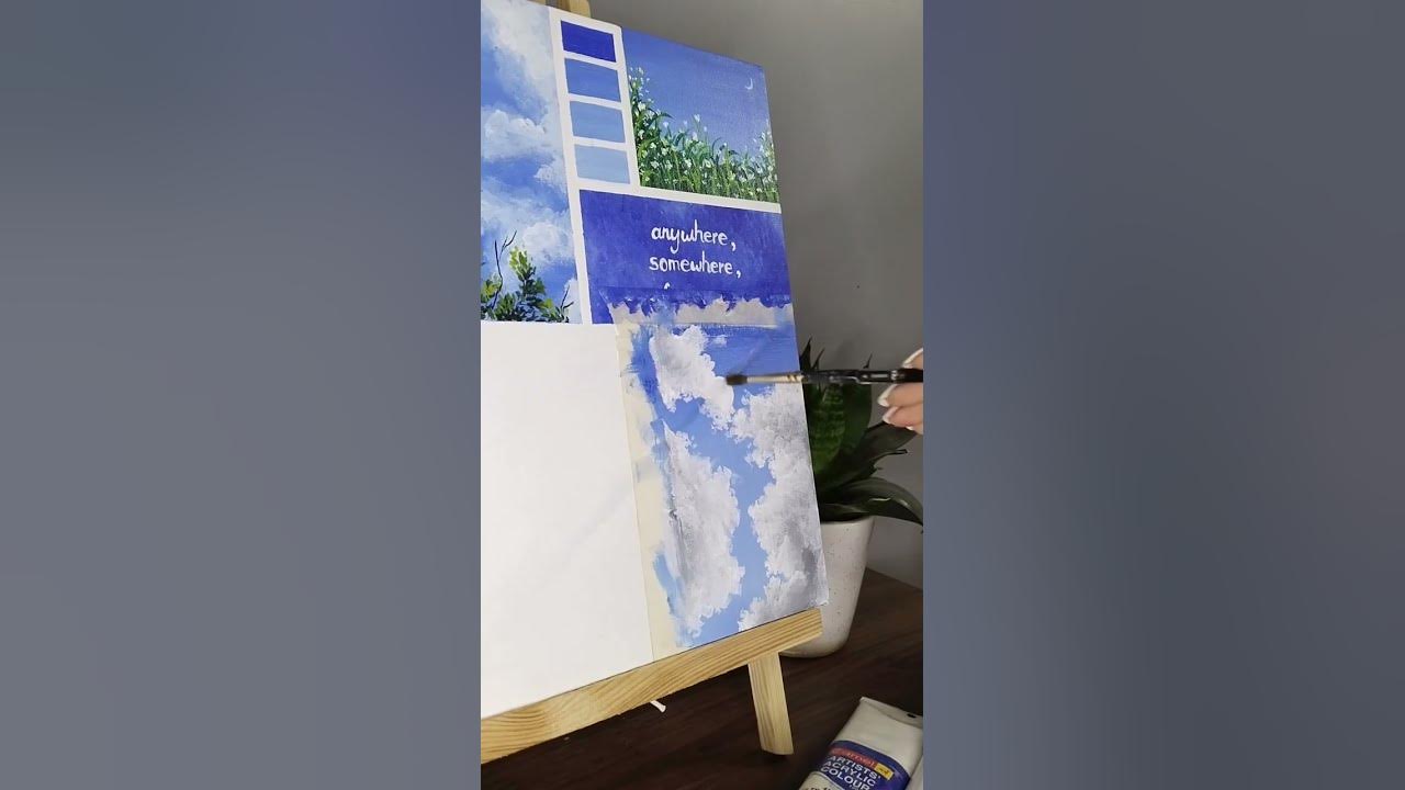 Blue mood board💙👀 #art#painting#blue#sky#mood#aesthetic#explore#artwork#subscribe