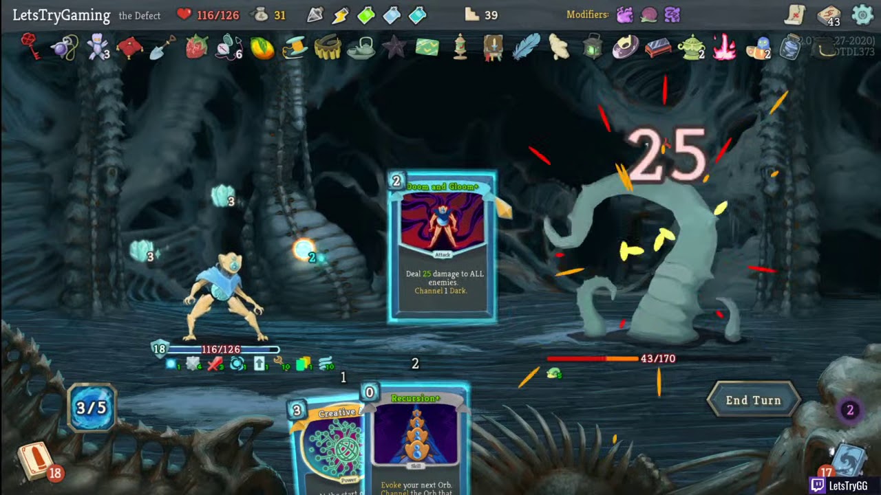 Live Stream 2 Part 3 of 3 Slay the Spire Daily, The Defect, Cursed Run, Time Dilation, Night Terror