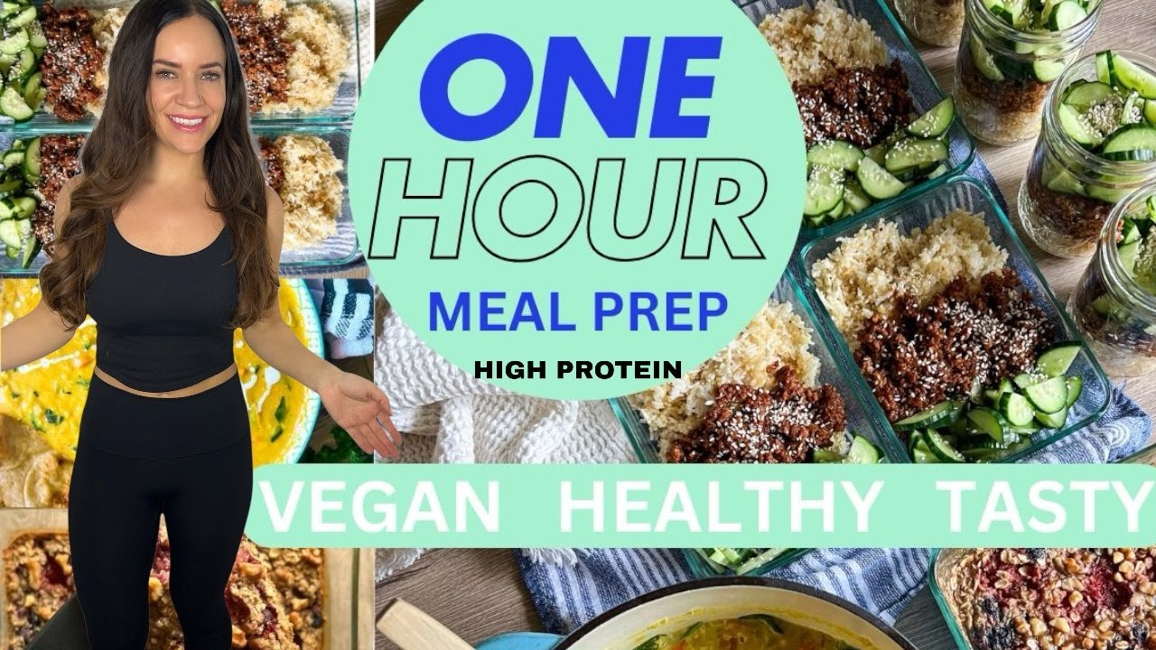 1 Week of Healthy High-Protein Vegan Meal Prep in 1 hour! 💪 - YouTube
