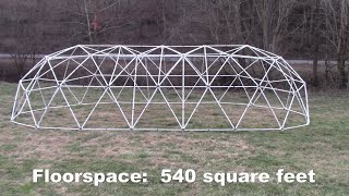 Geodesic Tunnel Dome with 3 Extensions