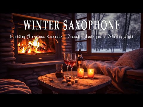 Winter Saxophone Jazz | Soothing Fireplace Serenade - Romantic Music for a Relaxing Night