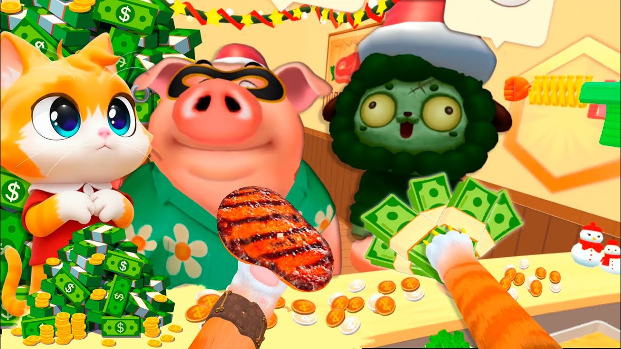 КОТ ЗАРАБОТАЛ МНОГО ДЕНЕГ В РЕСТОРАНЕ