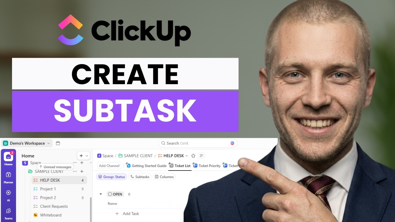How to create subtask for subtasks in ClickUp (full guide 2026) - YouTube