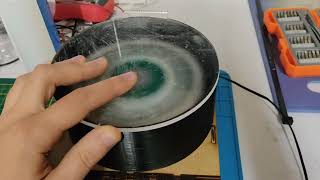 DIY Spin Coater first coating test with silicone rubber