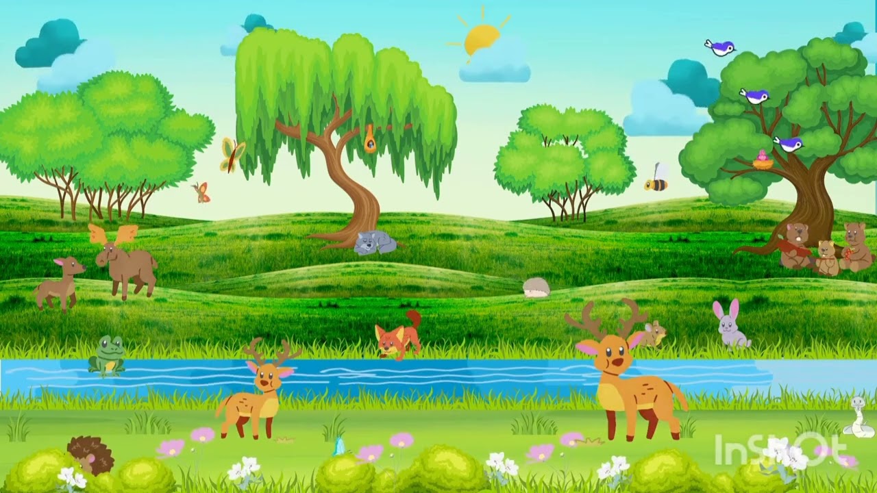 "The magical world of nature 🌿🐦! cute animal cartoon"