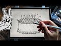 How to draw birthday cake 🎂