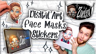 Digital Art: Designing STICKERS and FACE MASKS with PROCREATE!