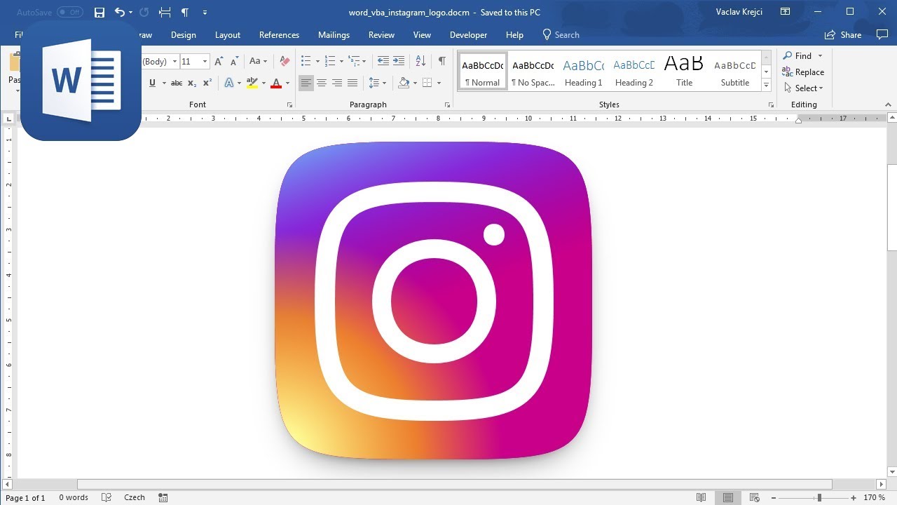 How To Create Instagram Logo In Microsoft Word Youtube