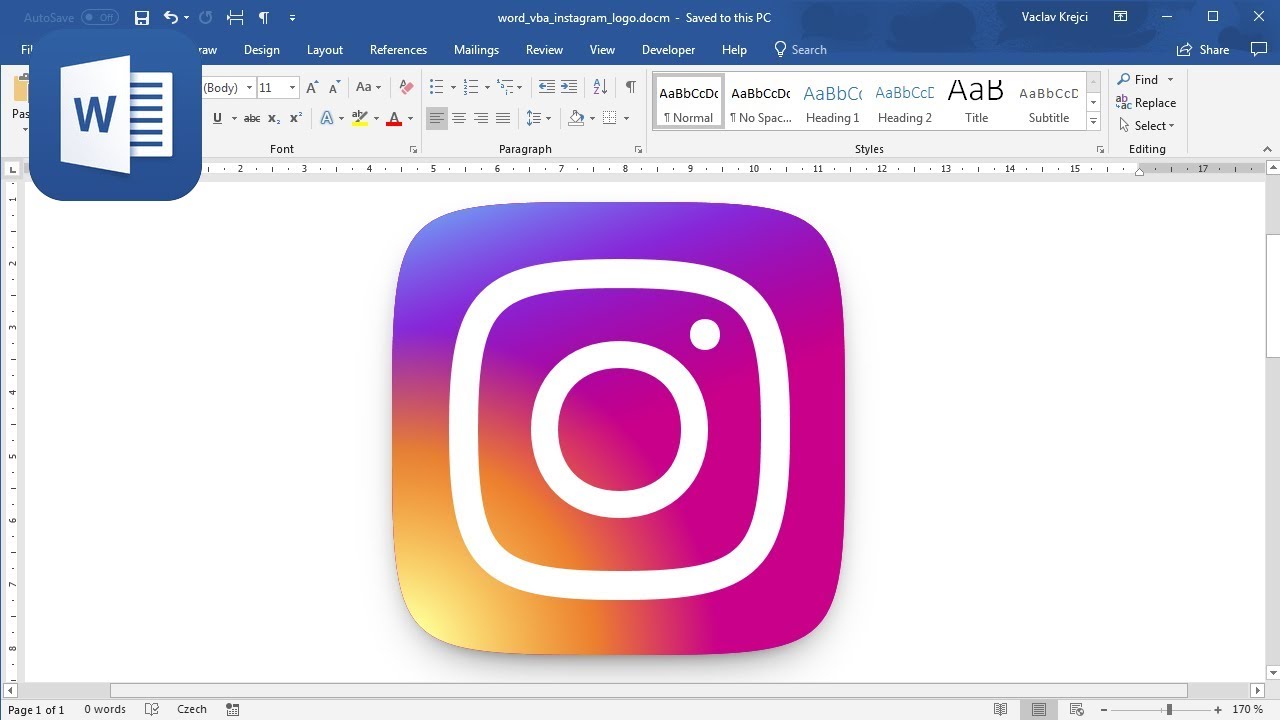 How to create Instagram logo in Microsoft Word