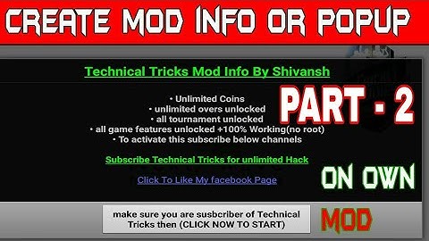 (Part-2)How To Create Mod Info,Toast,Popup Message On Own Mod in Android Apk