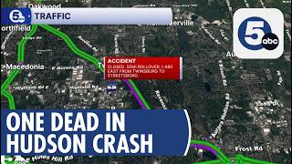 Deadly Semi Rollover on I-480 in Hudson Claims Life