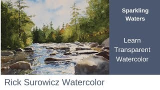 Watercolor Tutorial, Sparkling Waters  Narrated step by step